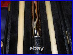 McDermott Pool Cue M2-9C Sexton Ebony Abalone Italian Leather Excellent Straight