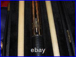 McDermott Pool Cue M2-9C Sexton Ebony Abalone Italian Leather Excellent Straight