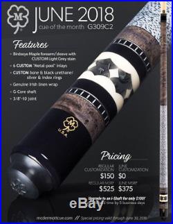 McDermott Pool Cue With One G-CORE Shaft. JUNE 2018 CUE OF THE MONTH