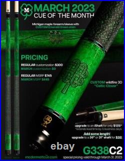 McDermott Pool Cue With One G-CORE Shaft. MARCH 2023 CUE OF THE MONTH