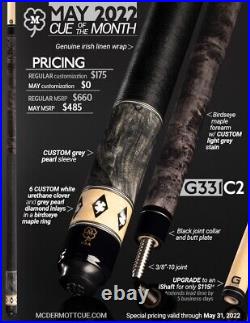 McDermott Pool Cue With One G-CORE Shaft. MAY 2022 CUE OF THE MONTH