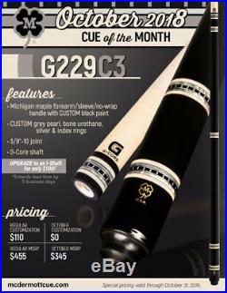 McDermott Pool Cue With One G-CORE Shaft. OCTOBER 2018 CUE OF THE MONTH