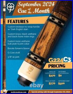 McDermott Pool Cue With One G-CORE Shaft. SPETEMBER 2024 CUE OF THE MONTH