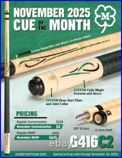 McDermott Pool Cue with One G-CORE Shaft. NOVEMBER 2025 CUE OF THE MONTH