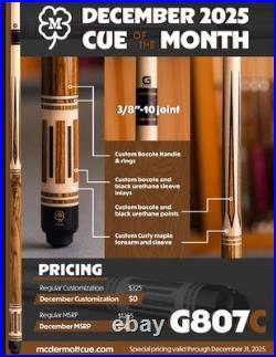 McDermott Pool Cue with One G-Core Shaft. December 2025 CUE OF THE MONTH