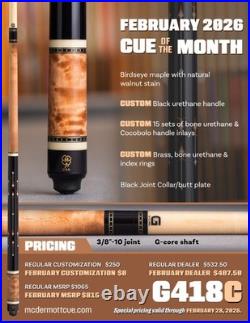 McDermott Pool Cue with One G-Core Shaft. FEBRUARY 2025 CUE OF THE MONTH