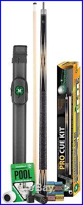 McDermott Pro Pool Cue Kit 2 Cue, Case, Chalk, Rule Book, & Joint Protectors