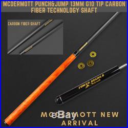 McDermott Punch & Jump Billiard Cue 13mm G10 Tip Carbon Fiber Technology Shaft