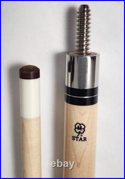 McDermott Star S25 PRO Pool Cue Stick 19oz 58 2-Piece White Pearl + Soft Case