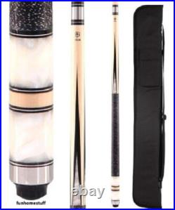 McDermott Star S25 PRO Pool Cue Stick 21oz 58 2-Piece White Pearl + Soft Case