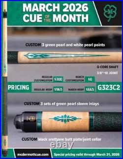 Mcdermott G323 C2 March Cue Of The Month 12.50 MM Gcore USA Made Ships Free Case