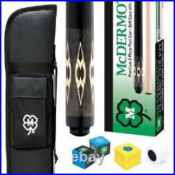 Mcdermott KIT4 Classic Grey Stain Pool/Billiard Cue Kit Soft Case/Chalk & More