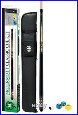 Mcdermott KIT4 Classic Grey Stain Pool/Billiard Cue Kit Soft Case/Chalk & More Mcdermott KIT4 Classic Grey Stain Pool/Billiard Cue Kit Soft Case/Chalk & More
