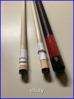 Mcdermott USA E-B5 M-G05 Red Stain Pool Cue 2 Shafts Straight Clean Nice