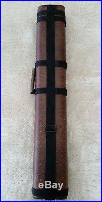 New McDermott Brown Ostrich 2x4 Hard Pool Cue Case, IN STOCK READY TO SHIP TODAY