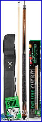 New McDermott Deluxe Pool Cue Kit #3 Cue, Case, Chalk, Rule Book FREE SHIPPING
