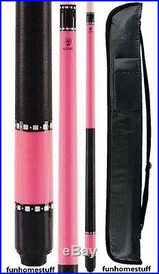 New McDermott Lucky L13 PINK Two-Piece Billiard Table Pool Cue Stick & FREE CASE