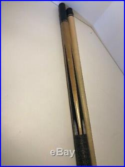 Pool Cue Stick Star Black And White Mother Of Pearl Pattern with case And Extras