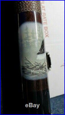 RARE, Vintage McDermott 19oz. Pool Cue Bald Eagle & Fish Painting with Case