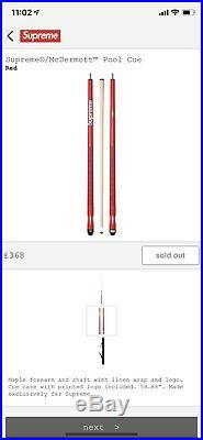 Supreme / McDermott Pool Cue Brand New. Order Confirmed. SOLD OUT