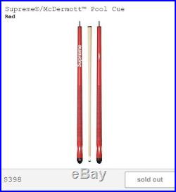 Supreme SS19 McDermott Pool Cue. Red Week 12. 100% Authentic. In Hand