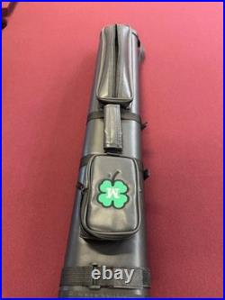 USED McDermott Pool Cue Case 2x4 Black Vinyl w Green Clover USED McDermott Pool Cue Case 2x4 Black Vinyl w Green Clover