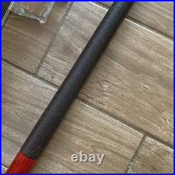 Vintage McDermott 1990s Red Pool 2 Piece Cue Stick Irish Linen Upgrade with Case