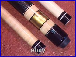Vintage McDermott B2 Pool Cue With Genuine Leather Wrap. 2 Shafts