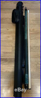 Vintage McDermott Emerald Green Pool Cue Stick And Case 20oz 58-NICE-Ships FAST