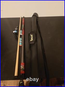 Vintage McDermott Leather Case With Black Panther 13 Mm Pool Cue Stick