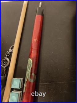 Vintage McDermott Leather Case With Black Panther 13 Mm Pool Cue Stick
