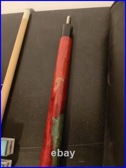 Vintage McDermott Leather Case With Black Panther 13 Mm Pool Cue Stick