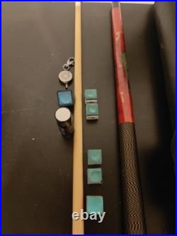 Vintage McDermott Leather Case With Black Panther 13 Mm Pool Cue Stick