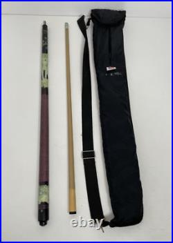 Vintage McDermott Pool Cue Lone Wolf Purple Linen Wrap With McDermott Bag SEE Vintage McDermott Pool Cue Lone Wolf Purple Linen Wrap With McDermott Bag SEE