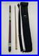 Vintage-McDermott-Pool-Cue-Lone-Wolf-Purple-Linen-Wrap-With-McDermott-Bag-SEE-01-qyrx