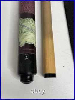 Vintage McDermott Pool Cue Lone Wolf Purple Linen Wrap With McDermott Bag SEE Vintage McDermott Pool Cue Lone Wolf Purple Linen Wrap With McDermott Bag SEE