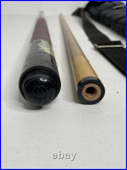 Vintage McDermott Pool Cue Lone Wolf Purple Linen Wrap With McDermott Bag SEE Vintage McDermott Pool Cue Lone Wolf Purple Linen Wrap With McDermott Bag SEE