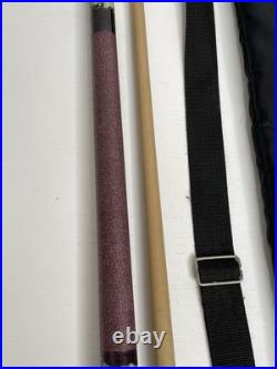 Vintage McDermott Pool Cue Lone Wolf Purple Linen Wrap With McDermott Bag SEE Vintage McDermott Pool Cue Lone Wolf Purple Linen Wrap With McDermott Bag SEE