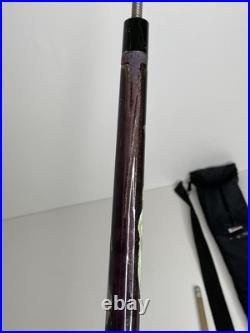Vintage McDermott Pool Cue Lone Wolf Purple Linen Wrap With McDermott Bag SEE Vintage McDermott Pool Cue Lone Wolf Purple Linen Wrap With McDermott Bag SEE