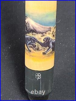 Vintage McDermott Pool Cue Wes Spencer Black Panther Art Very Good Condition