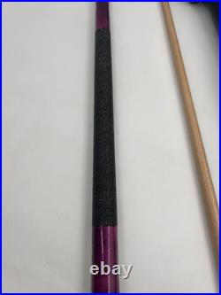 Vintage McDermott Pool Cue Wolf Print Linen Wrap Retired with Case Rare Purple