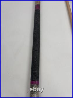 Vintage McDermott Pool Cue Wolf Print Linen Wrap Retired with Case Rare Purple