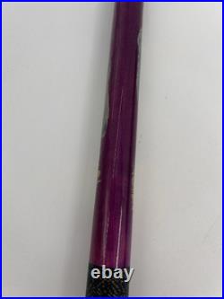 Vintage McDermott Pool Cue Wolf Print Linen Wrap Retired with Case Rare Purple