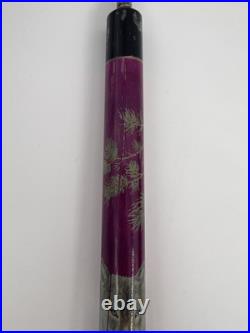 Vintage McDermott Pool Cue Wolf Print Linen Wrap Retired with Case Rare Purple