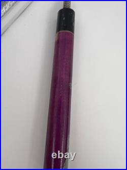 Vintage McDermott Pool Cue Wolf Print Linen Wrap Retired with Case Rare Purple
