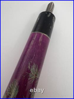Vintage McDermott Pool Cue Wolf Print Linen Wrap Retired with Case Rare Purple