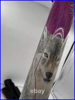 Vintage McDermott Pool Cue Wolf Print Linen Wrap Retired with Case Rare Purple