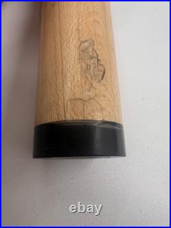 Vintage McDermott Pool Cue Wolf Print Linen Wrap Retired with Case Rare Purple