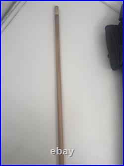 Vintage McDermott Pool Cue Wolf Print Linen Wrap Retired with Case Rare Purple