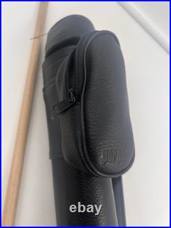 Vintage McDermott Pool Cue Wolf Print Linen Wrap Retired with Case Rare Purple